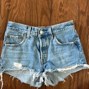 Denim Blue Women's Distressed Shorts